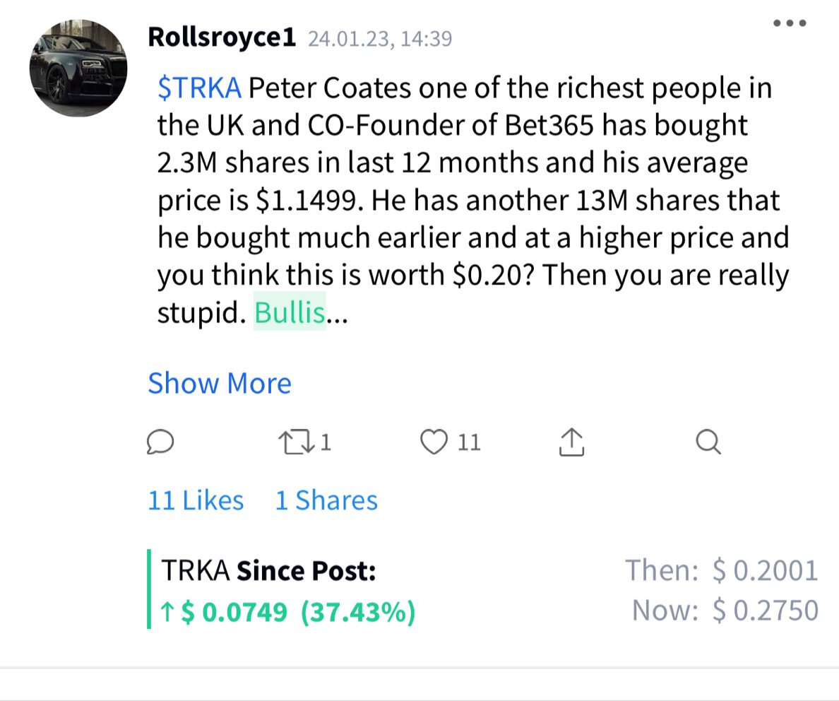 Rollsroyce_01's tweet photo. $TRKA what are my turks doing? 😁 https://t.co/fKsFMyNhkl