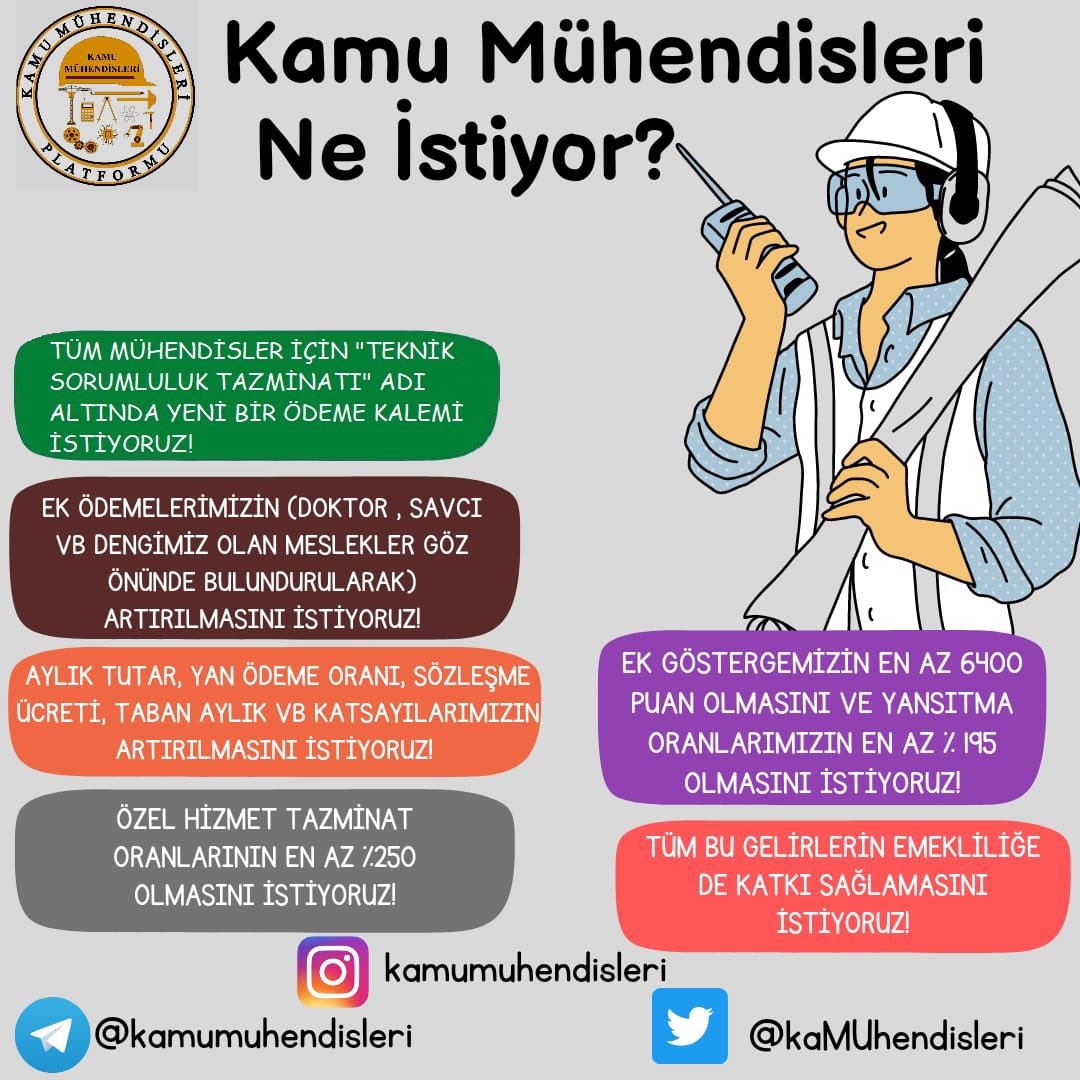 kaMUhendisleri's tweet photo. @fatih_donmez Sayın Bakanımız, Kamu mühendisleri özlük hakları bakımından zor durumda. Övünç duyulan tüm projelerde yer alan mühendisler yeni düzenlemeler istiyor. https://t.co/OAv7lnC4N8