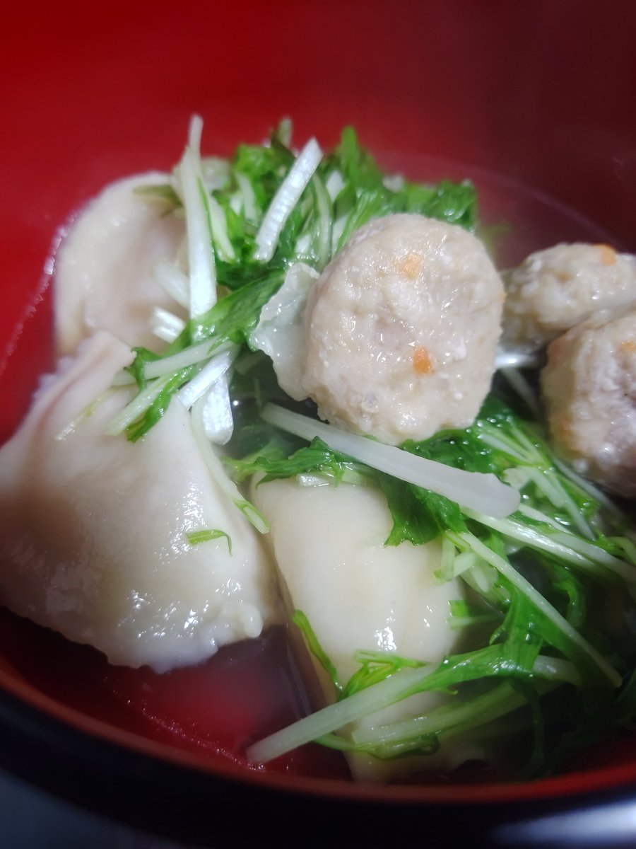 晩飯はスーパーで買った炊き餃子鍋!
うめー! 