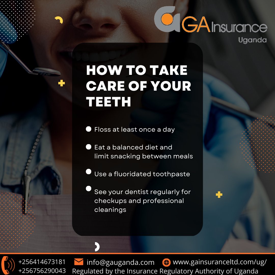 ga_uganda's tweet photo. Oral hygiene is very important.
Here are some of the dental care tips.
See Below.
#GAinsuranceUganda #DentalCare #HealthTips https://t.co/k0WV3UHtNV