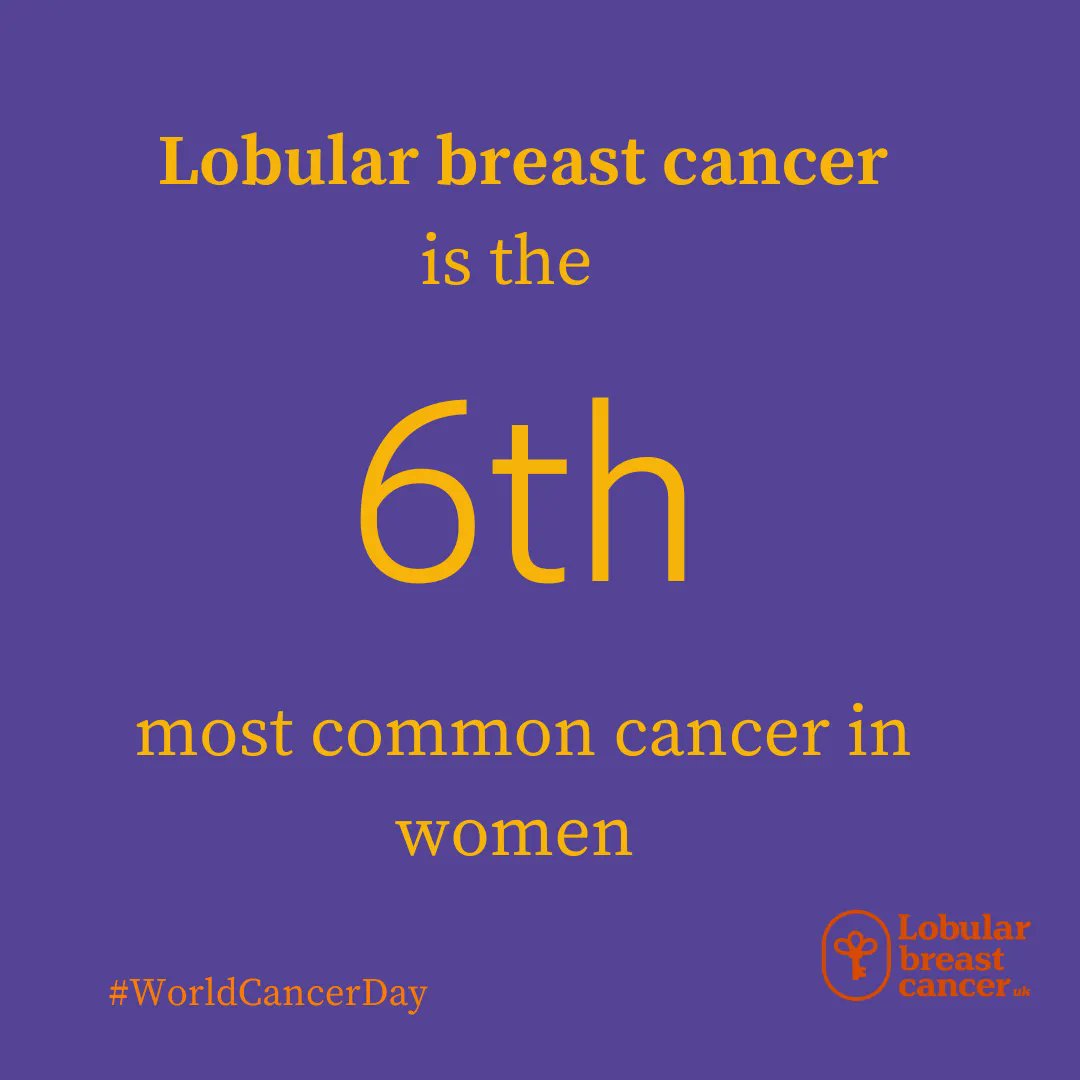 LobularBCUK's tweet photo. On #WorldCancerDay, we ask for #LobularBreastCancer to be recognised &amp; treated as a distinct disease. To find out more about lobular, visit https://t.co/5Hk0S8Hfib #Lobular #ILC https://t.co/pYphSzr24S