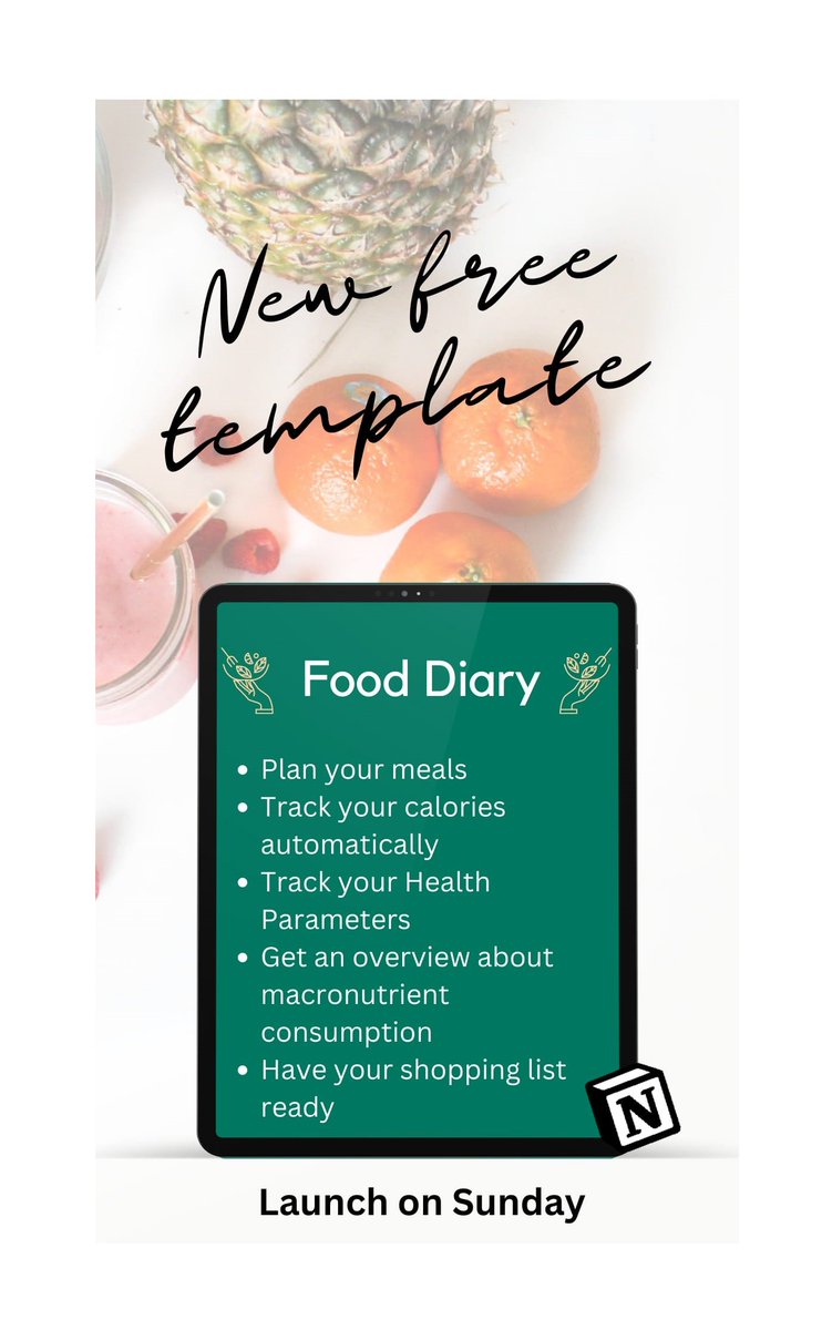 notionbyanica's tweet image. New @NotionHQ #freetemplate : #FoodDiary .

Launch on Sunday!

Stay tuned 😉