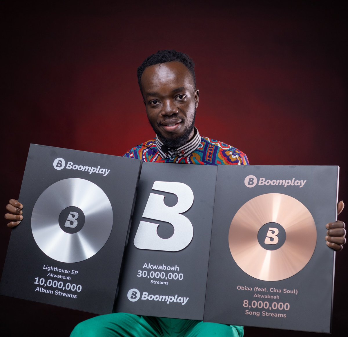 BoomplayGhana's tweet photo. Congratulations to @AkwaboahMusic on this huge win🥳!!! He has amassed over 8M streams on #Obiaa, 10M+ streams on his #LighthouseEP and over 30M total streams on #Boomplay is worth celebrating! Keep winning 🥂.
#BoomplayAwards2023 #HomeOfMusic #MusicForYou https://t.co/q7mnjludzF