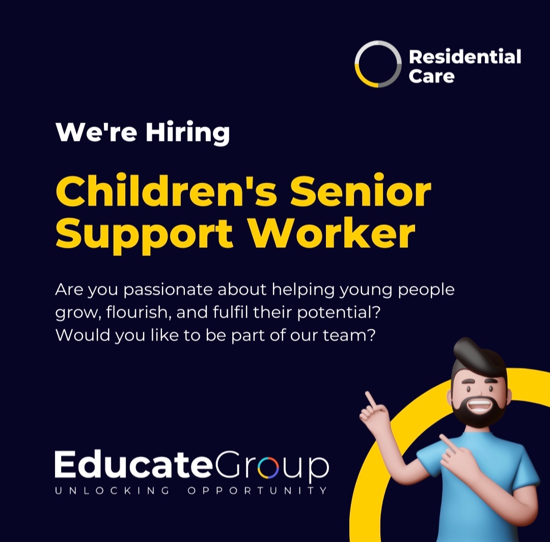 Would you like to be part of our incredible journey? Send your CV to Daniel at 📧 Daniel.Squire@educatecare.co.uk  or get in touch on 📱 07377 174759
#jobsincare #childrenscare #residentialcare #residentialhome #workincare #newjob #jobsinwrexham #wrexhamjobs #supportworker
