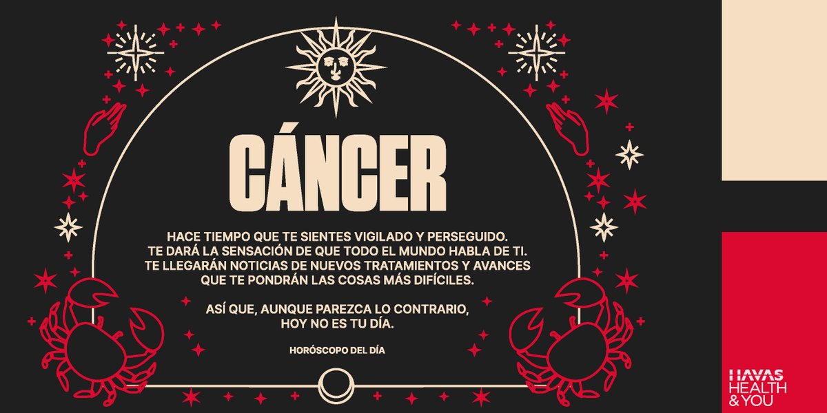 HavasYou's tweet photo. Cada día trabajamos con nuestros clientes para hacer realidad un futuro sin #cáncer, y hoy más que nunca.
#havashealthandyou #diamundialcancer2023 #horoscopodeldia #stopcancer https://t.co/M6dJi5cJoF