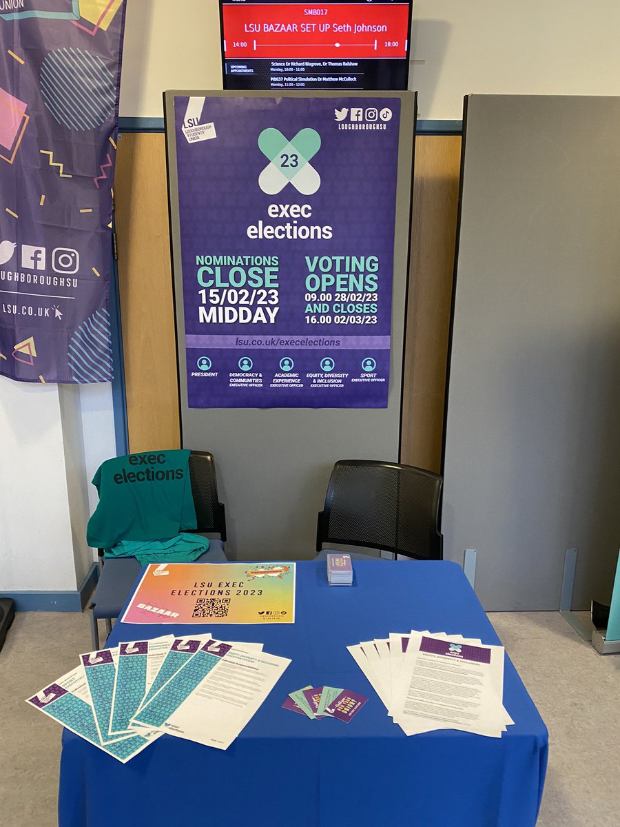 Thinking about standing in the Exec Election?

Come down to Stewart Mason for the Refreshers Activities Bazaar!

#lsuelections