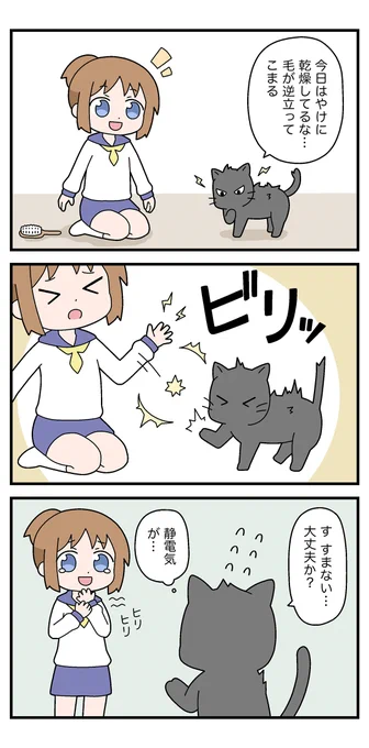 ネコちゃんとふわふわブラシ① 