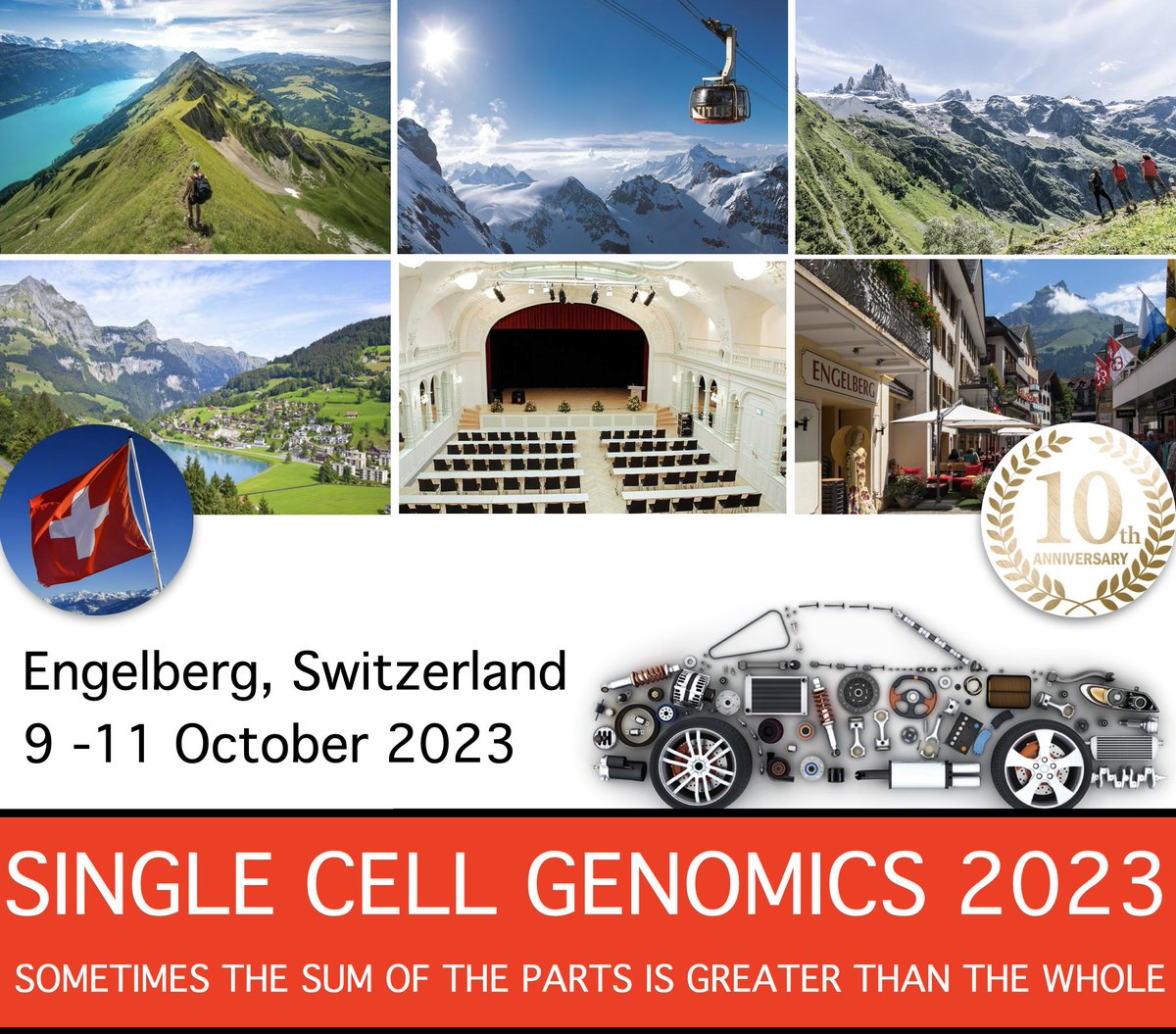 Treutlein lab (@treutleinlab) on Twitter photo Save the date!
Single Cell Genomics 2023 #SCG2023 takes place Oct. 9-11 2023 in the beautiful mountain town Engelberg in Switzerland!
10th year anniversary of this unique experience. <a href="/IdoAmitLab/">IdoAmitLab</a>, <a href="/slinnarsson/">Sten Linnarsson</a>, <a href="/AlexandervanOu1/">Alexander van Oudenaarden</a>, <a href="/MarioniLab/">MarioniLab</a>, <a href="/sandberglab/">Rickard Sandberg</a>, Aviv Regev, Amos Tanay Save the date!
Single Cell Genomics 2023 #SCG2023 takes place Oct. 9-11 2023 in the beautiful mountain town Engelberg in Switzerland!
10th year anniversary of this unique experience. <a href="/IdoAmitLab/">IdoAmitLab</a>, <a href="/slinnarsson/">Sten Linnarsson</a>, <a href="/AlexandervanOu1/">Alexander van Oudenaarden</a>, <a href="/MarioniLab/">MarioniLab</a>, <a href="/sandberglab/">Rickard Sandberg</a>, Aviv Regev, Amos Tanay