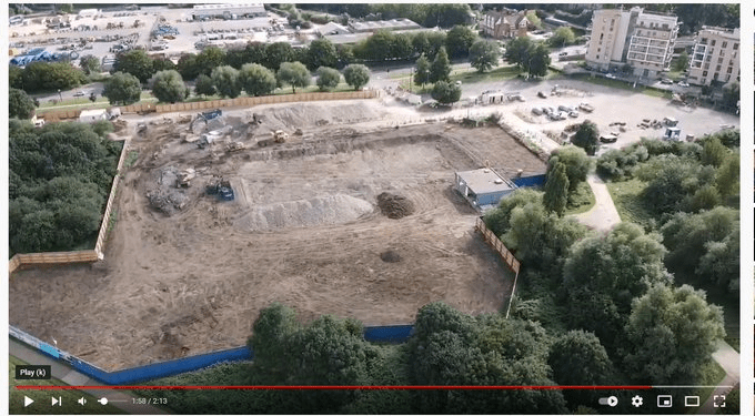 SaveLeaMarshes's tweet photo. .@LeeValleyIce started by clearing a huge area of #LeytonMarsh for the construction of a building 95% bigger than the former ice centre. 

Now they've moved on to stripping the Oxbow and they call this 'Biodiversity Net Gain'.
#dewilding #greenwashing https://t.co/RY90SD8Jcd