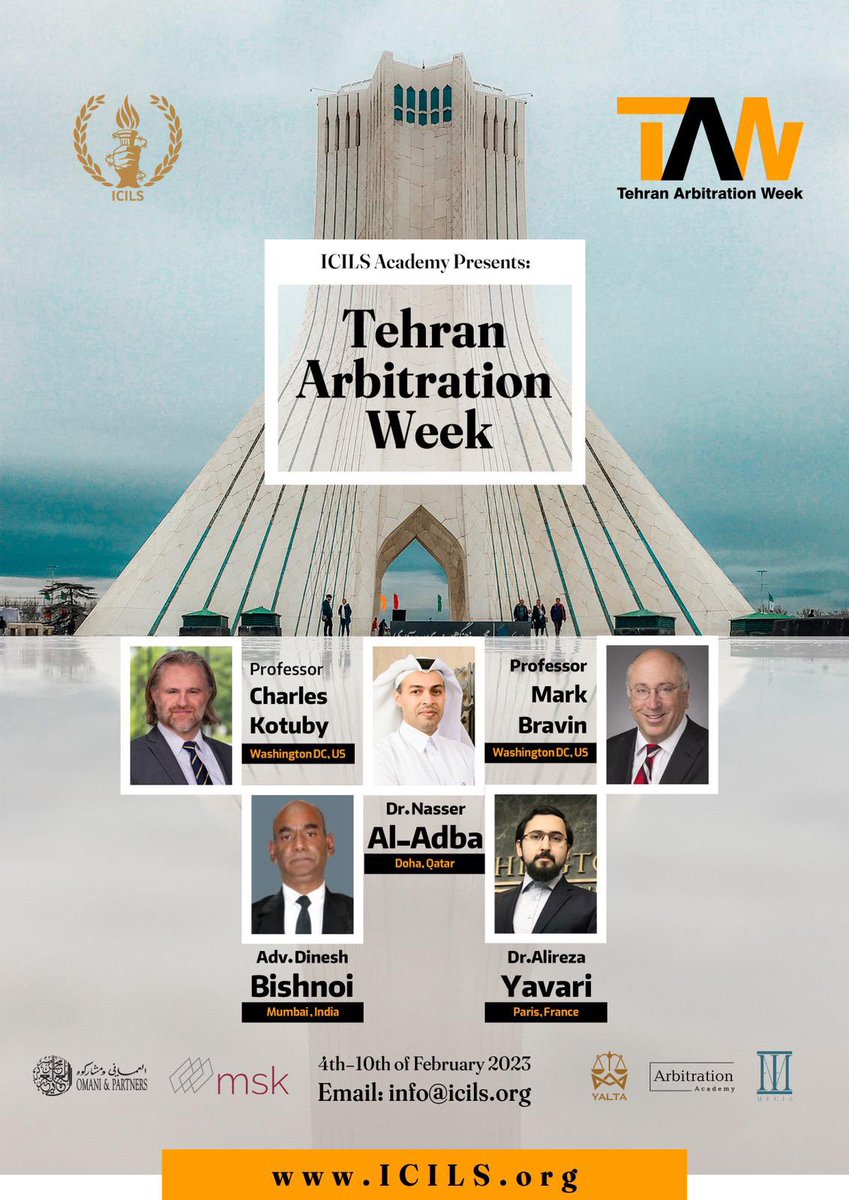 OMANIPARTNERS's tweet photo. Omani &amp; Partners LLP is pleased to invite you to listen the latest updates in Arbitration in Tehran Arbitration Week. Our Managing Partner Dr. @Nasser_Aladba - Chair at CIArb Qatar - speech on how arbitration is important to the region to attract the FDIs. https://t.co/2bh1cjcHw7