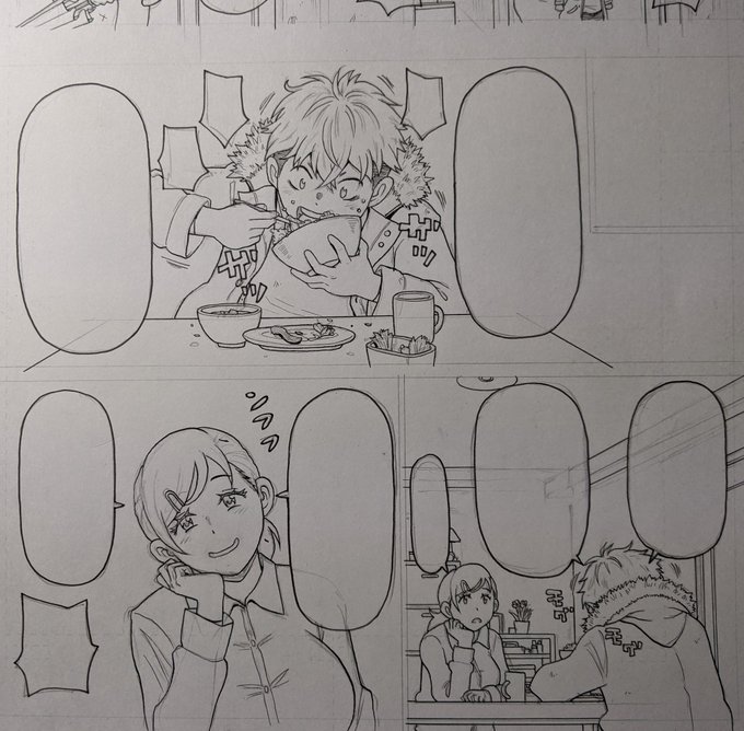 お姉さんの手料理をむさぼり食う家出少年。 