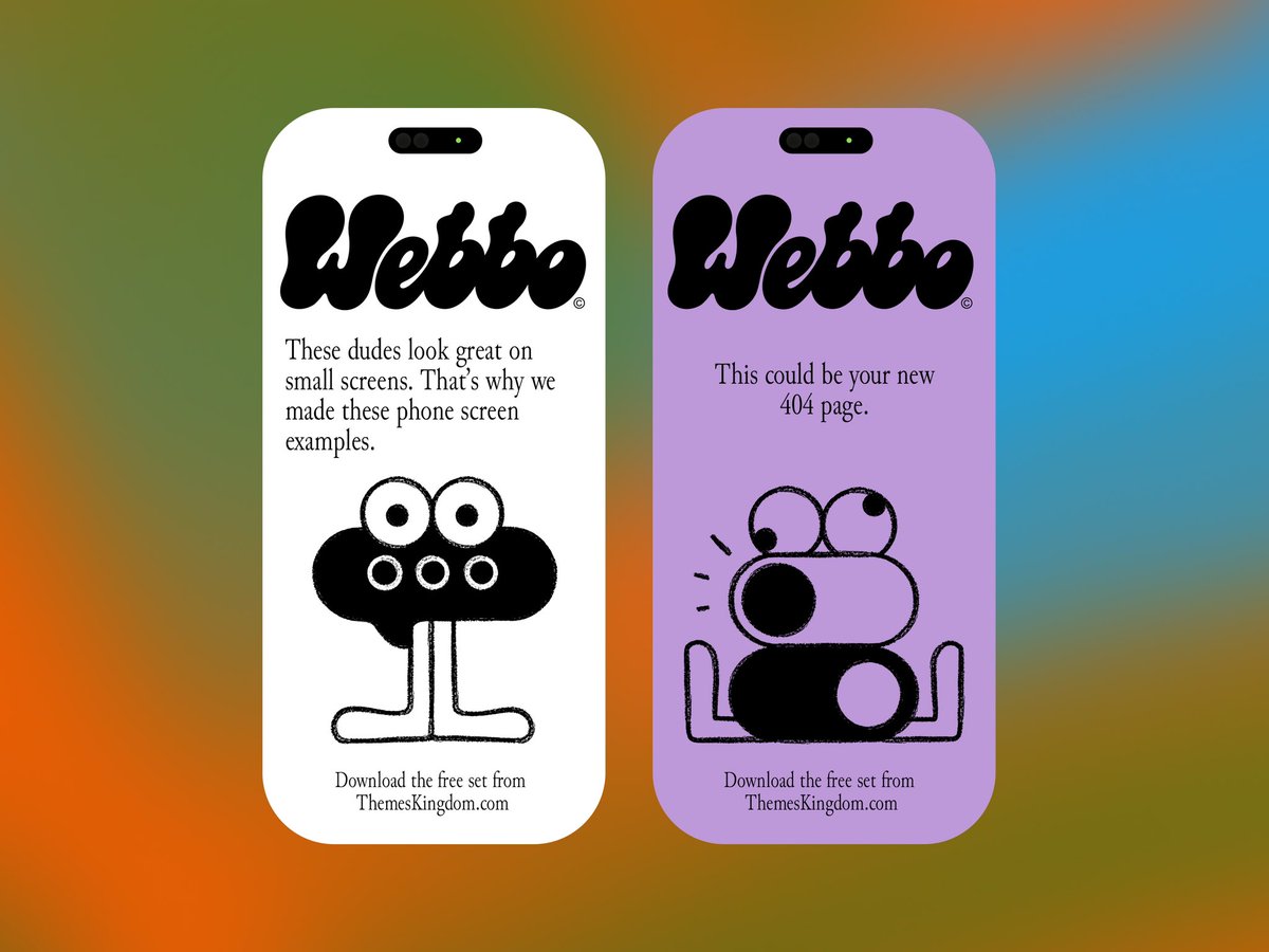 Mocking up some examples for this free character set I made. This one probably won’t make the cut.