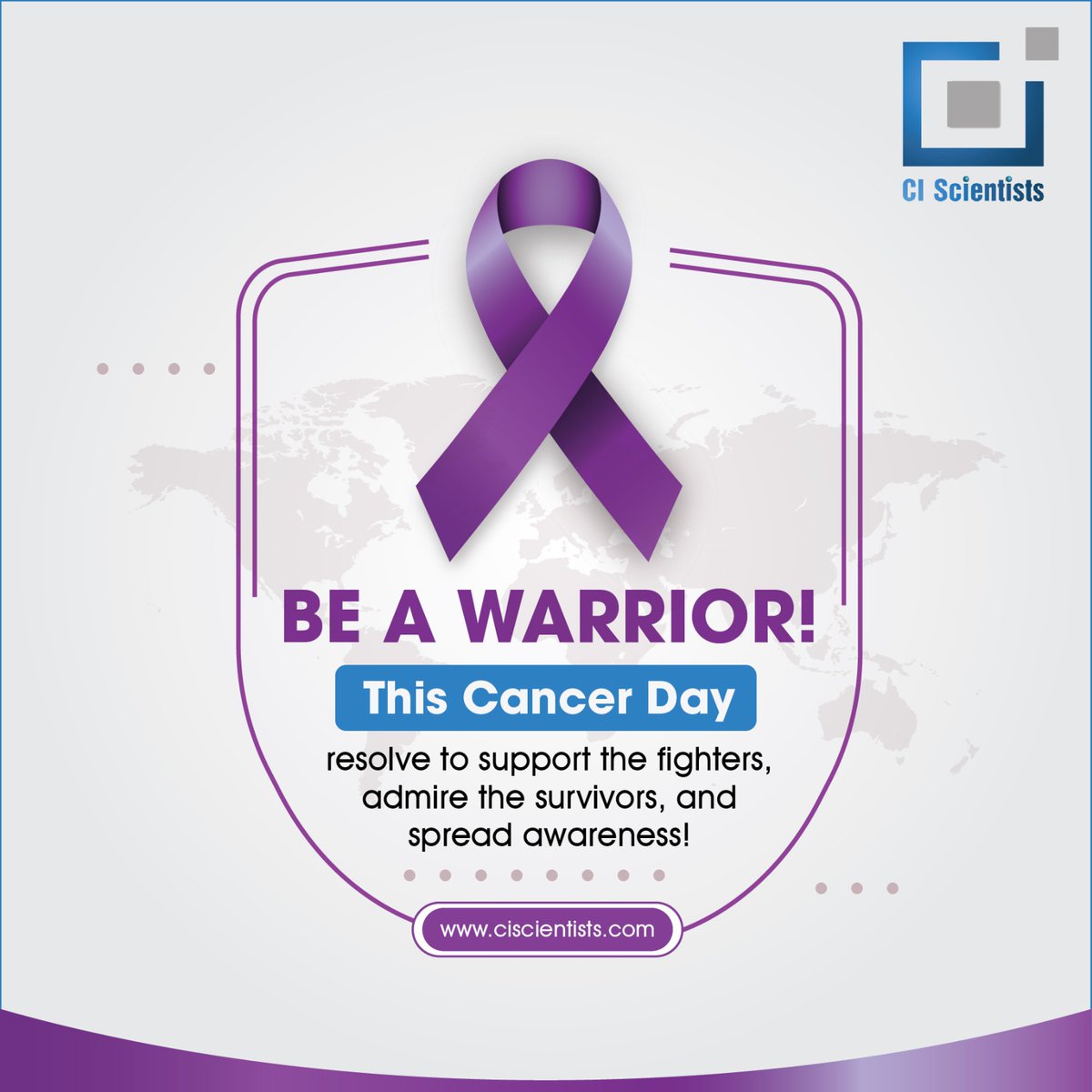 CiScientists's tweet photo. This #WorldCancerDay, resolve to support the fighters, admire the survivors, and spread awareness!

#ciscientists #cancerday #cancerawareness #pharmaindustry https://t.co/foqZFRKKq8