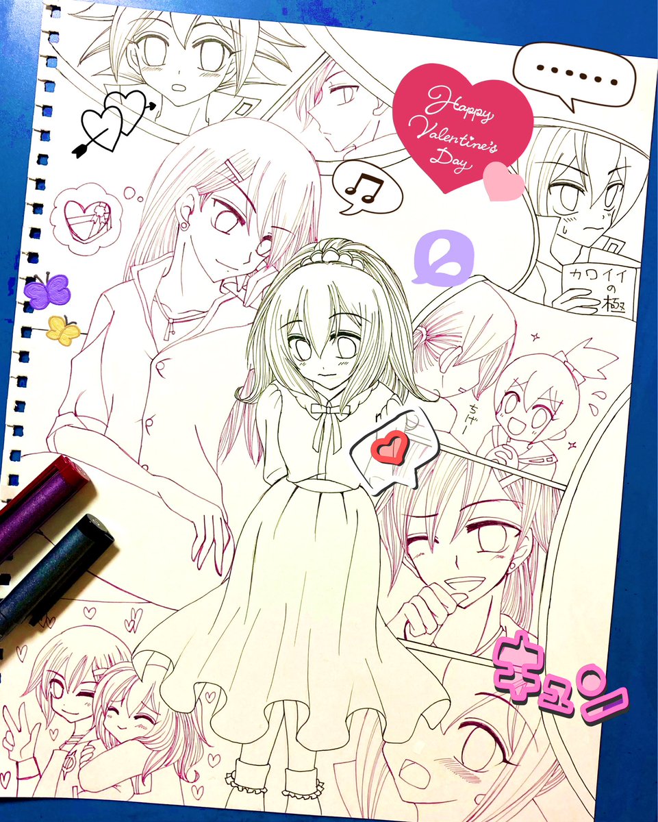 先月末のwipの進捗🎵 スタンプで遊びました😇💕 別世界線のアカハルです🎶 (結果は今と同じ🤭💓) 明日には公開出来るかな🎀✨ #wip