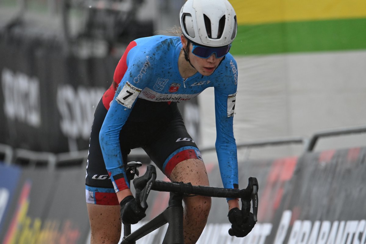 + 6 second lead for Isabella Holmgren. 

A flat back tire for Molengraaf sees her fall back to 10th as she tries to get to the pits as quickly as possible.

#Hoogerheide2023