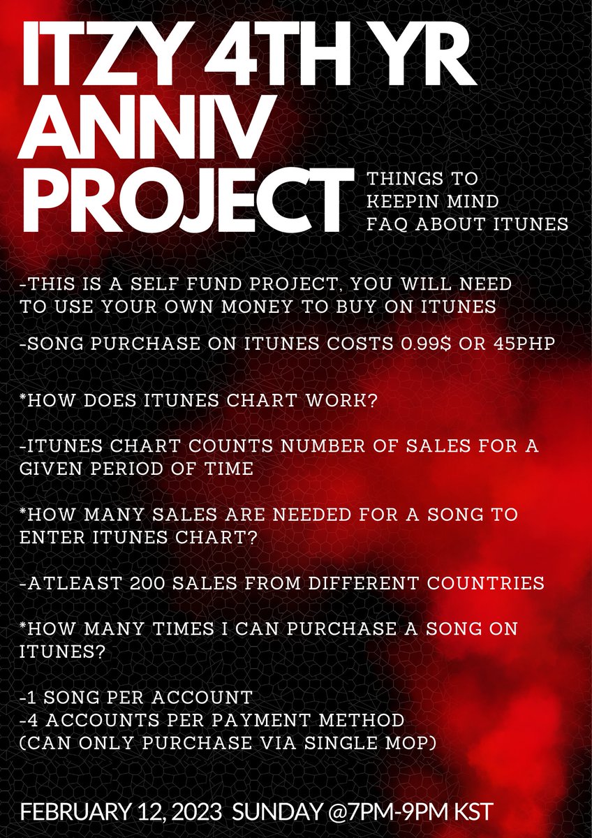 TEAM_IMNVS's tweet photo. In celebration of ITZY's 4th Anniversary, we propose this project "DALLA DALLA re enters WW Itunes Chart". This is to give appreciation to where the girls started. We reach out to every MIDZY to join this project.

To participate, kindly answer the participation form below. https://t.co/SnAmqyw41V