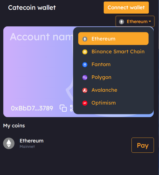 Introducing #Web3 #payments #catpay

We are solving the problem of wrong address payments, where users by mistake send money to some other address. It is a common problem. Our payment link allows users to request payment in any coin and depositors can simply connect and pay😻