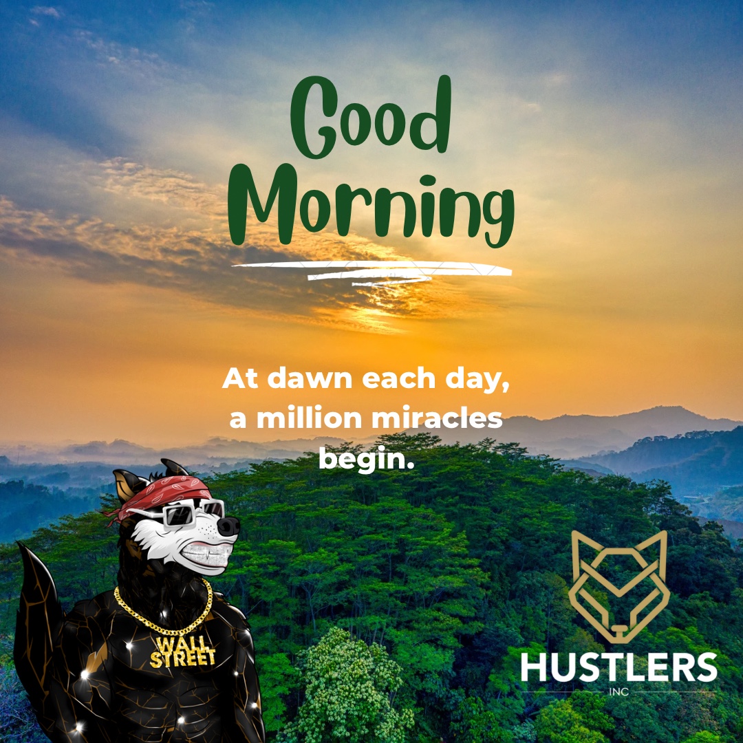HustlersWallSt's tweet photo. GM to all you wonderful people! 👋🏽☕️

Let todays miracle begin now! 🤩

#HustlersInc #nft #nftart #nfts #nftcommunity https://t.co/b65gg6WXat