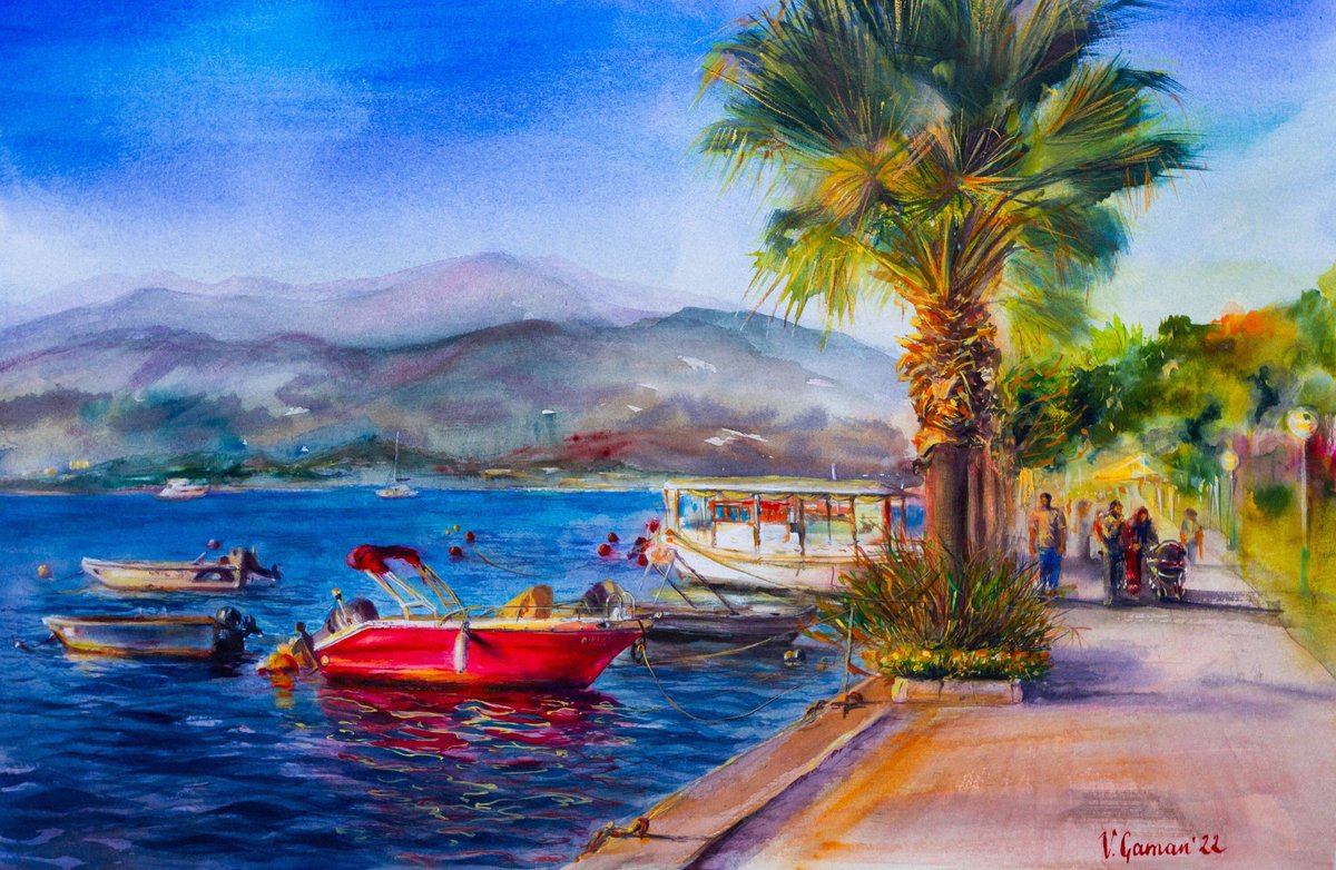 viktoriagam's tweet photo. Спешу поделиться последними новинками в моем магазине #etsy: Fethiye, Turkey, city embankment at sunset. Red boat and palm trees. https://t.co/ZOHLTzU2OC #ofis #bumaga #impressionizm #gorizontalno #morskie #primorskijitropieskij #raduga #bezramki #pasha https://t.co/N4V9JZJOvo