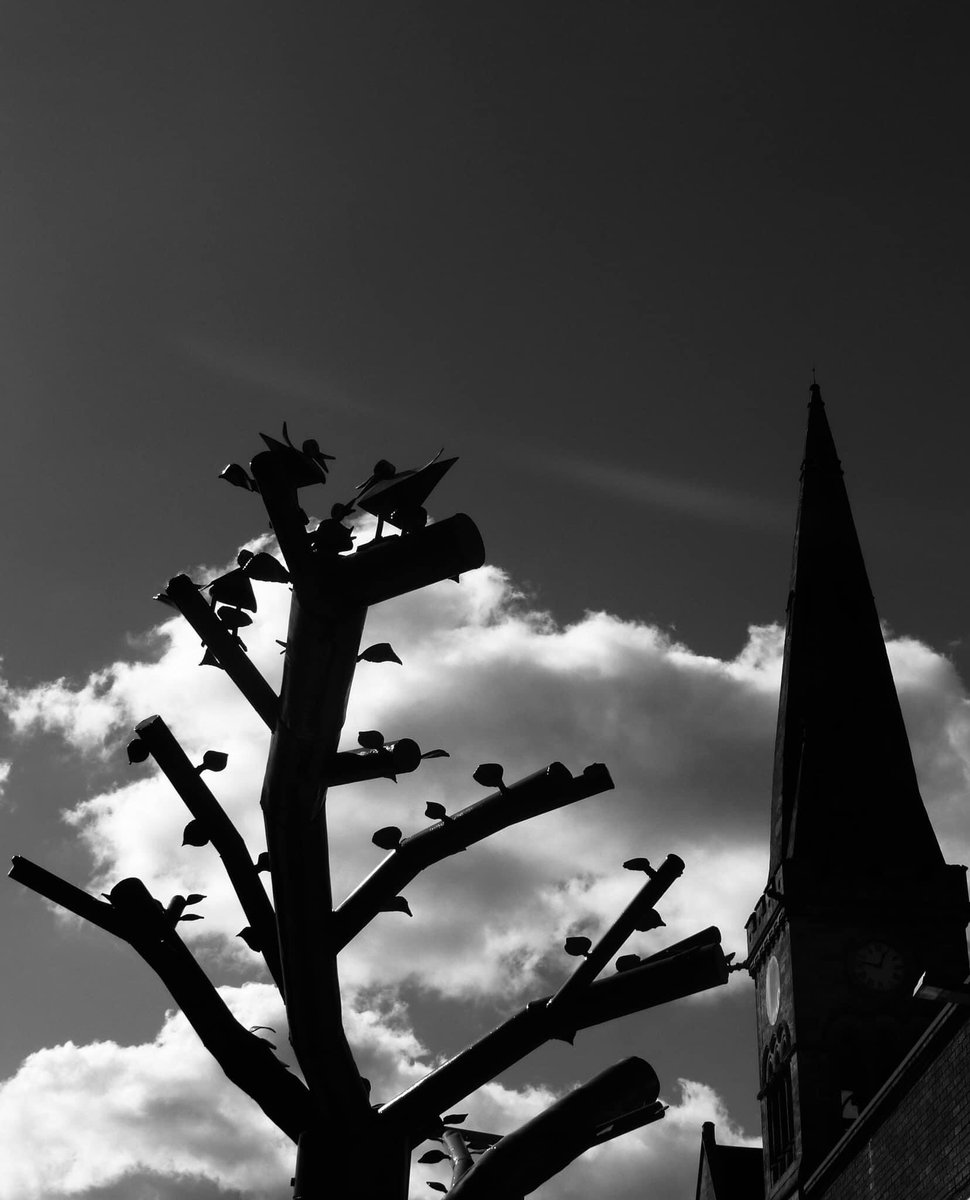 ‘The Motherwell Tree’ by #GeorgeWyllie in Merry Street, #Motherwell  @ForTheBurds #sculpture #scottishsculpture #streetart #glasgowgardenfestival #scotland #art