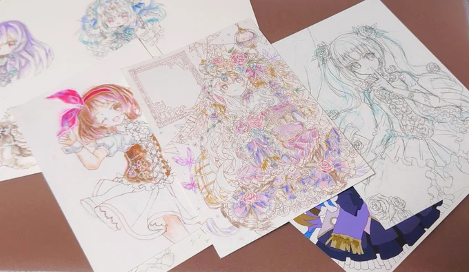 ここら辺の時代の原画捨てるか悩んでるんですけど、需要ありますか…?何点かまとめて1000円くらいでBOOTHに追加しようかとも思うんですが…… 