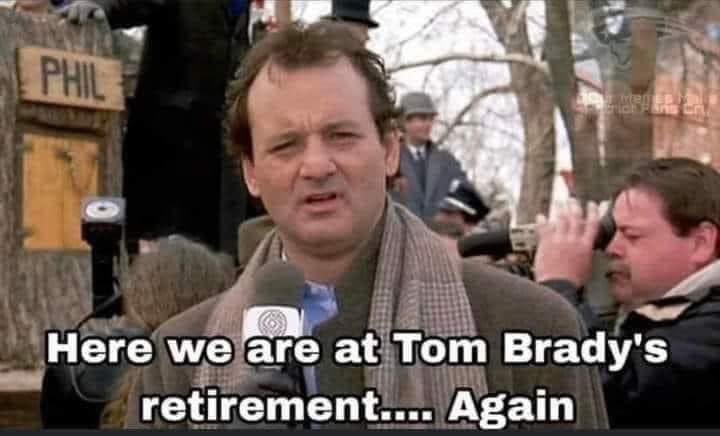 Punxsutawney Phil saw a shadow of a partially deflated football and predicts 6 more weeks of retirement.