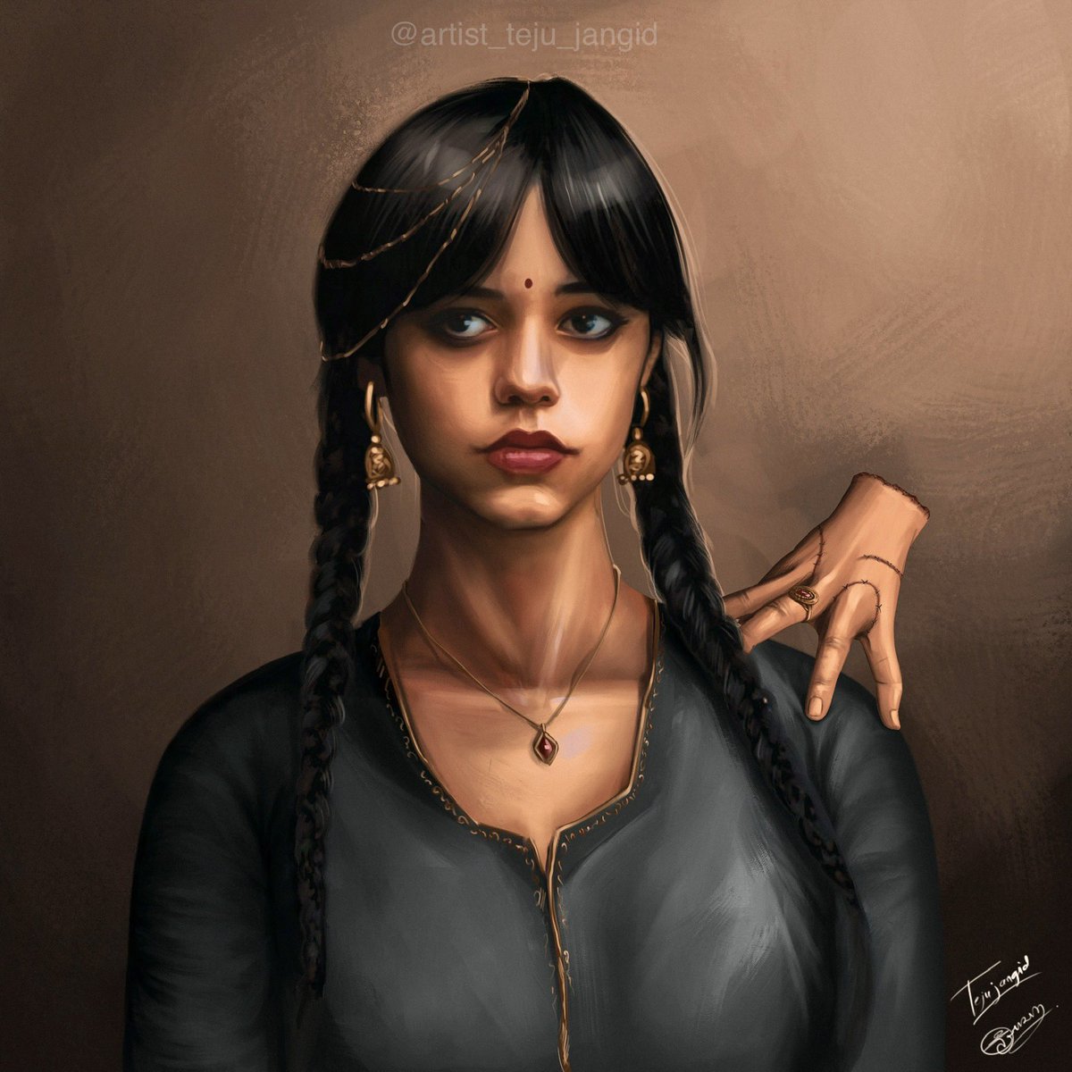If she was from India, she would have looked something like this. 
<a href="/jennaortega/">marie</a>
<a href="/NetflixIndia/">Netflix India</a> 
#wednesdaynetflix #wednesday <a href="/timesofindia/">The Times Of India</a> <a href="/TheHinduCinema/">The Hindu Cinema</a> <a href="/IndianExpress/">The Indian Express</a> <a href="/pinkvilla/">Pinkvilla</a>