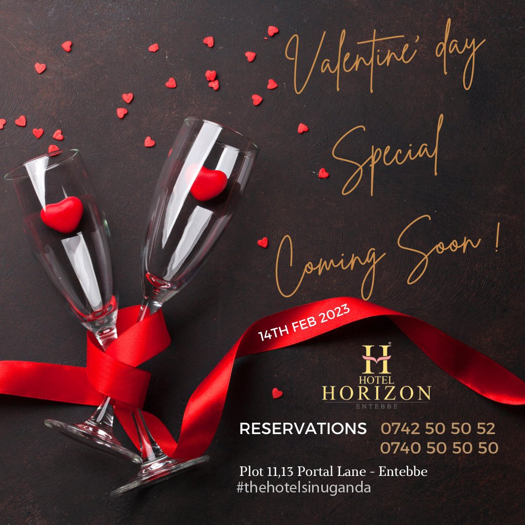 thehotelsuganda's tweet photo. Mark the date 14th/Feb/2023
For Love Birds , The Count Down is on... 
Reservations  +256 759 232 635 / +256 742 505 052
#HotelHorizonUg #hotels #Entebbe #Uganda #thehotelinugnada #valentinesday2023
https://t.co/mXa81yamfL https://t.co/Eewlmz3pca