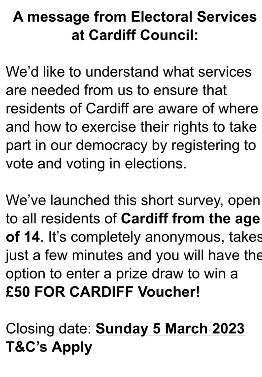 bec_light's tweet photo. Please share - be great to have a good response to this survey in Cardiff - thank you 😊 

https://t.co/LcyEUiv5sO https://t.co/02ObnoQMXp