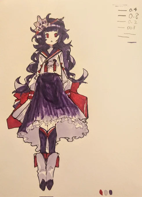 友達が選んでくれたコピック3色縛りで描いたやつ! 