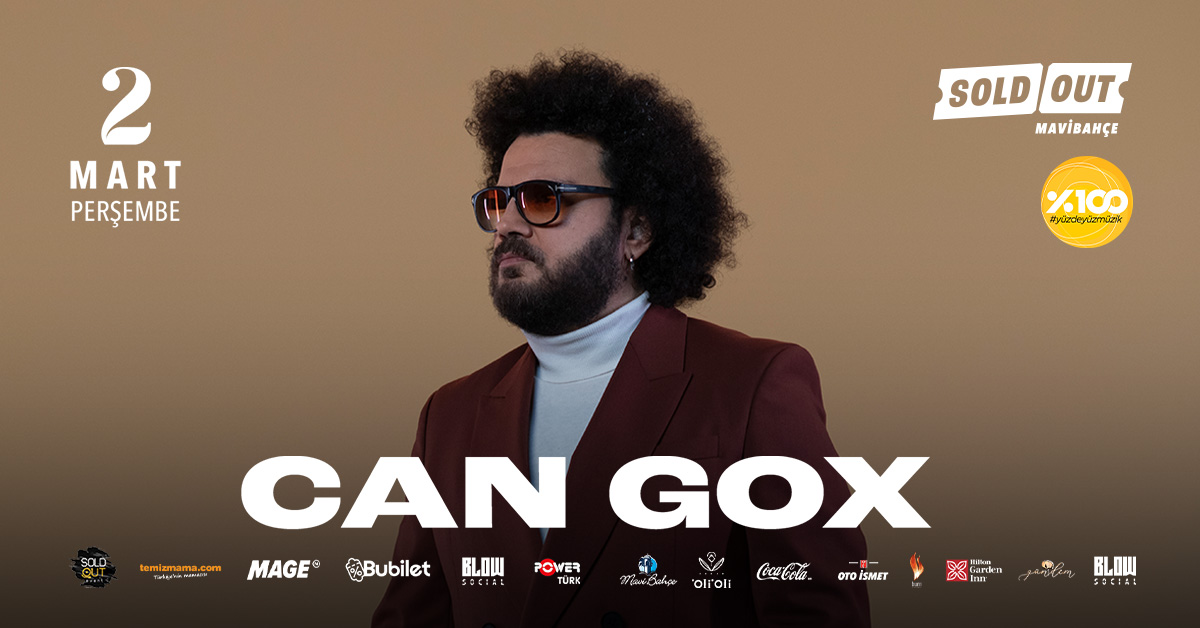 Can Gox, 2 Mart Perşembe günü Sold Out Mavibahçe Sahnesi'nde sevenleriyle buluşuyor!

#soldout #mavibahçe #izmir #yüzdeyüzmüzik #konser #cangox