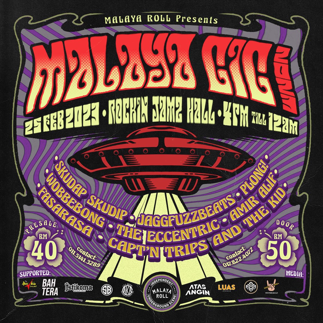 YO JOHOR we're coming to you!!
Going live this 25th Feb for <a href="/MalayaRoll/">MALAYA ROLL</a>'s Malaya Gig 2023 🤘🏼

First show of the year and we're playing alongside this awesome line-up. Jom guys!

Get your tix by contacting
01151413289 (Sariy)
0178224072 (Mad)