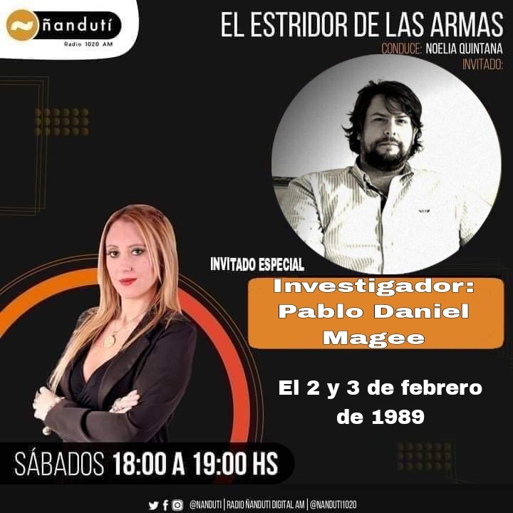 NoeVillasboa121's tweet photo. Hoy nos visita el escritor francés, Pablo Daniel Magee. Realizó una investigación sobre el Plan Cóndor,  y tiene publicado un libro sobre el tema. Vamos analizar los acontecimientos del 2 y 3 de febrero de 1989. 
De 18 a 19 horas por Radio y TV Ñanduti. https://t.co/u8fipaxHjB