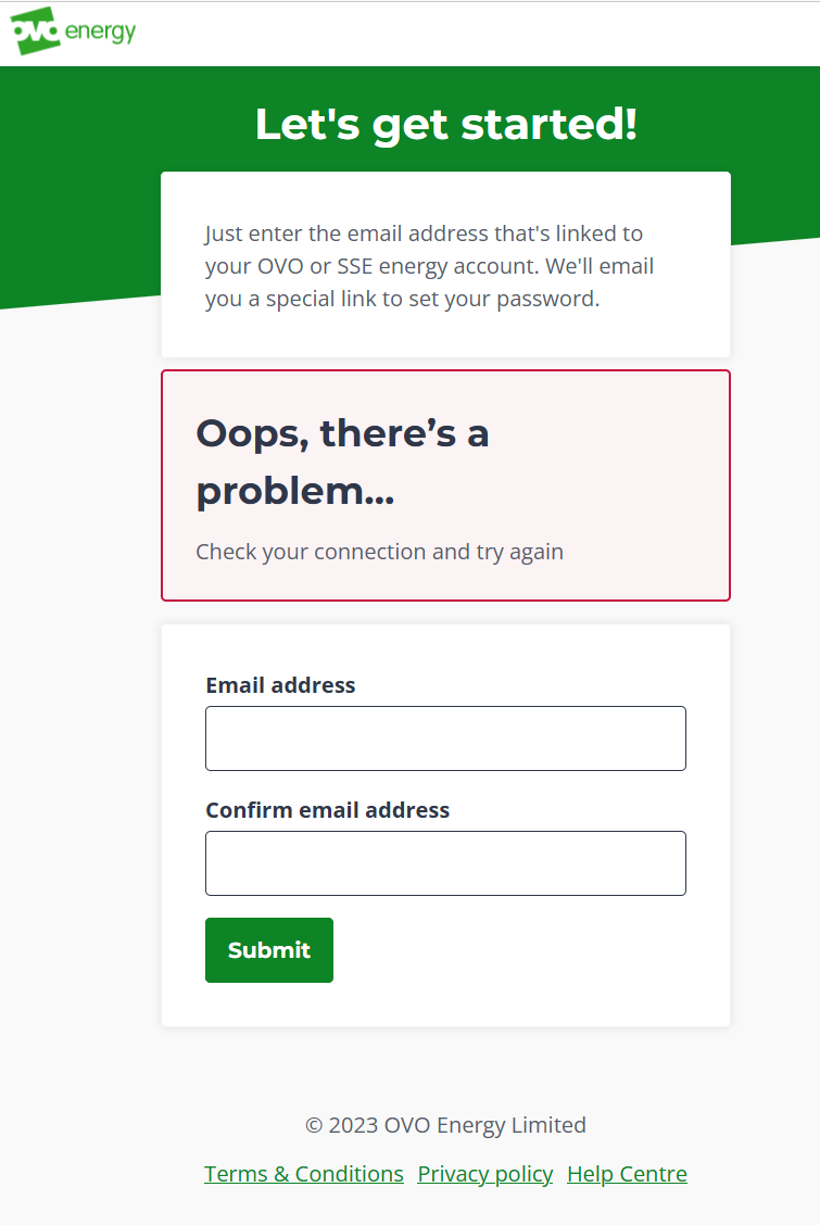 PAnnoyed's tweet photo. @OVOEnergy I'm transfering in from SSE and your website is broken - literally and technically https://t.co/hY1AWICjz6