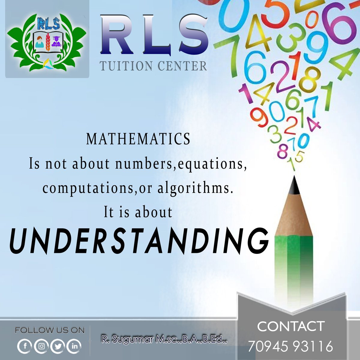 rlstuitionmdu's tweet image. Maths - is about UNDERSTANDING

#maths #rlstuitioncenter #rlssugumar #Mathematics #mathematician