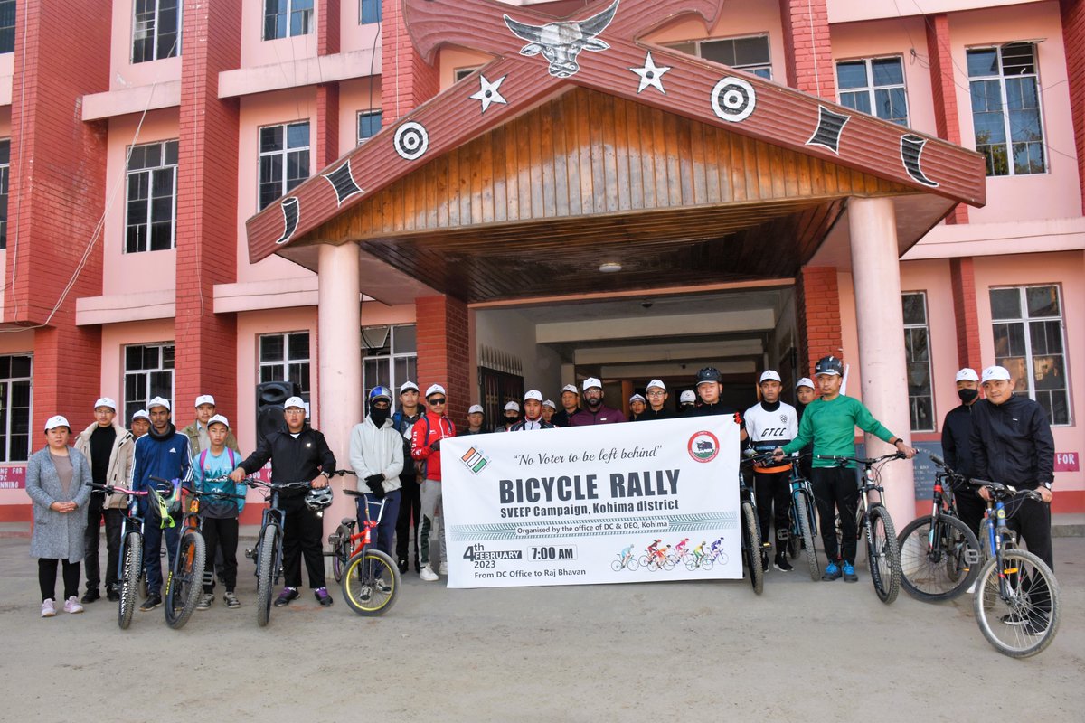 Cycle rally organised by Kohima election team under SVEEP campaign to spread the message of participative, free & fair election! @dipr_nagaland @ceonagaland @PIBKohima @WeTheNagas