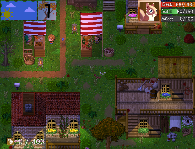 Zion_RPG_Games's tweet photo. Happy #ScreenshotSaturday 🥳

Here's a screen from my newly released #survival #rpg "Winter Survivors".
Our #squirrel is at the village market at evening.

Like the #graphic style? You can get them from @Rasak47584112 😊

#indiedev #customassets #pixelart #indiegame #retrogame https://t.co/za641Ony6k