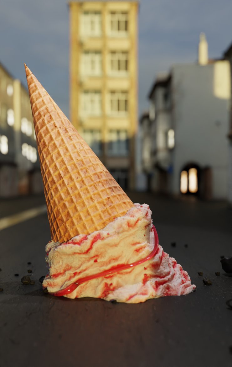 “Ice cream' made by @AtreyuLaska - Textured with #SanctusLibrary Get the addon here: Blender Market: bit.ly/3H62Grv Gumroad: bit.ly/3kkOyC9 #blender3d #blender #b3d #blenderart #materials #cyclesrender #3dart #3dmodeling #icecream #yummy