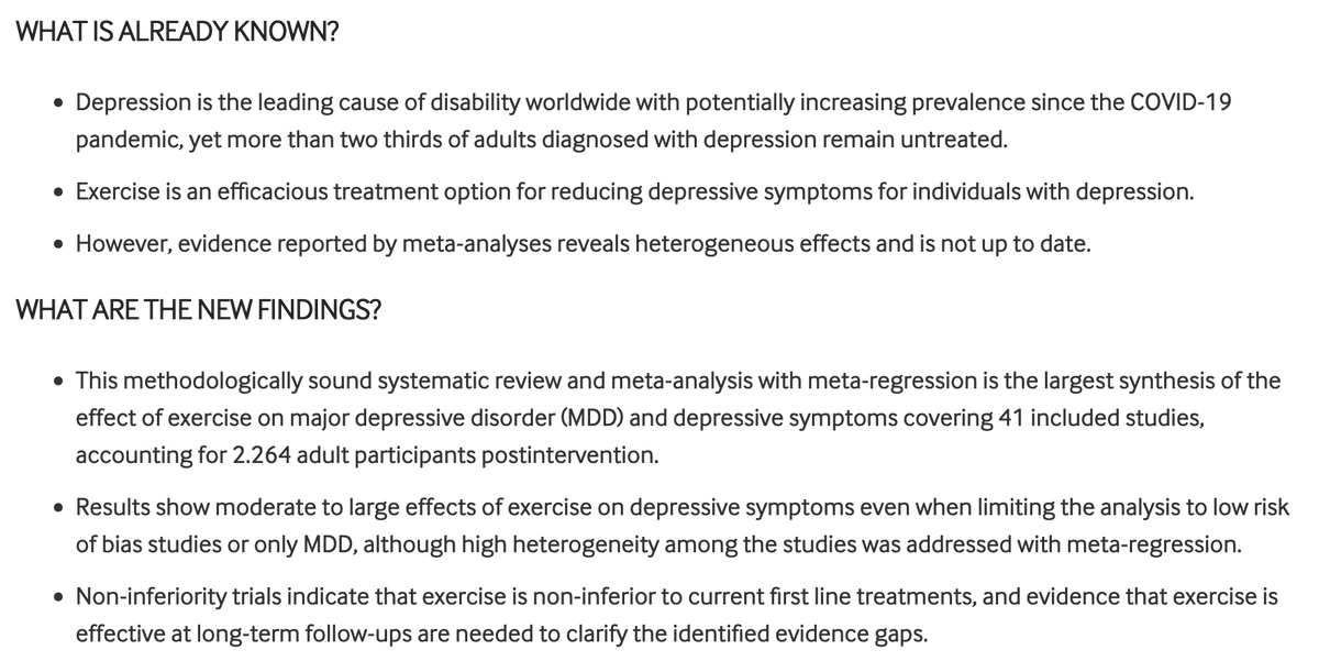 a_garciahermoso's tweet photo. El #ejercicio debe ofrecerse como un tratamiento para la depresión y los síntomas depresivos 🟰 Ejercicio 👟 es medicina 💊 

➕ evidencia al respecto #Depresion 

@PhysMentManc @BJSM_BMJ @SchuchFelipe

https://t.co/UvtBcF9hv0 https://t.co/tIMOtgH1WX