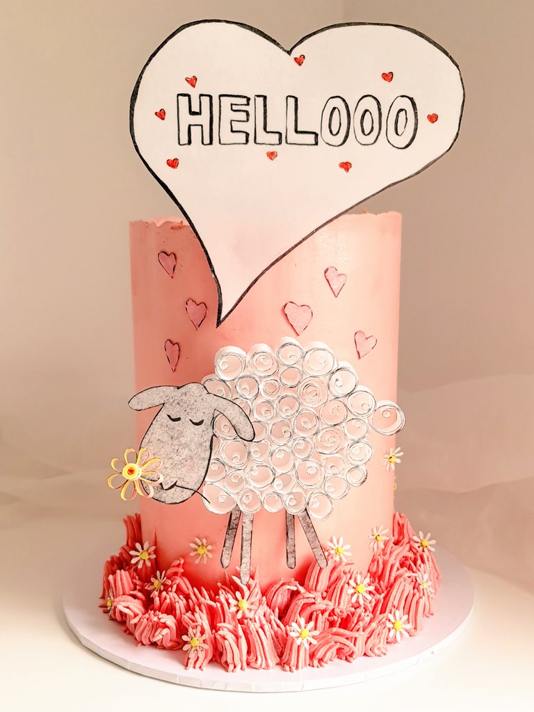 jennybacchus's tweet photo. Ewe had me at hellooo 💕💕
Made using Saracino Wafer paper
#cartooncake #comiccake #cakedesign https://t.co/eKGZlDggVF