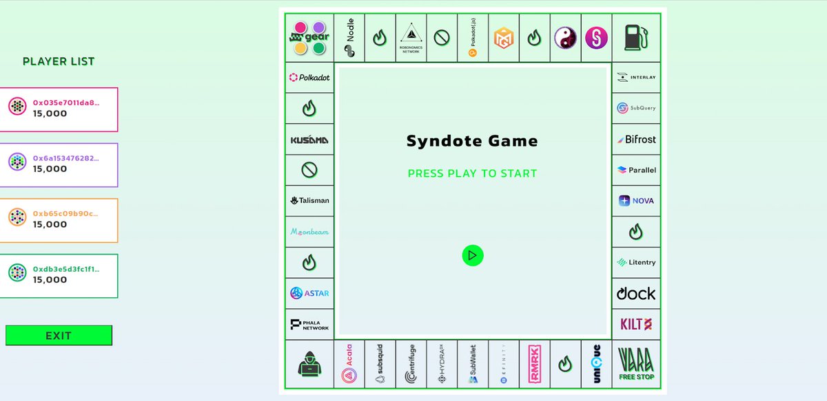 gear_techs's tweet photo. 1. 🧩 #Syndote is a Monopoly-like decentralized game that works completely on-chain, with no backend or any centralized components!
The user interface interacts directly with the #smartcontract uploaded to the Gear Platform. https://t.co/6x8z5LRS9m