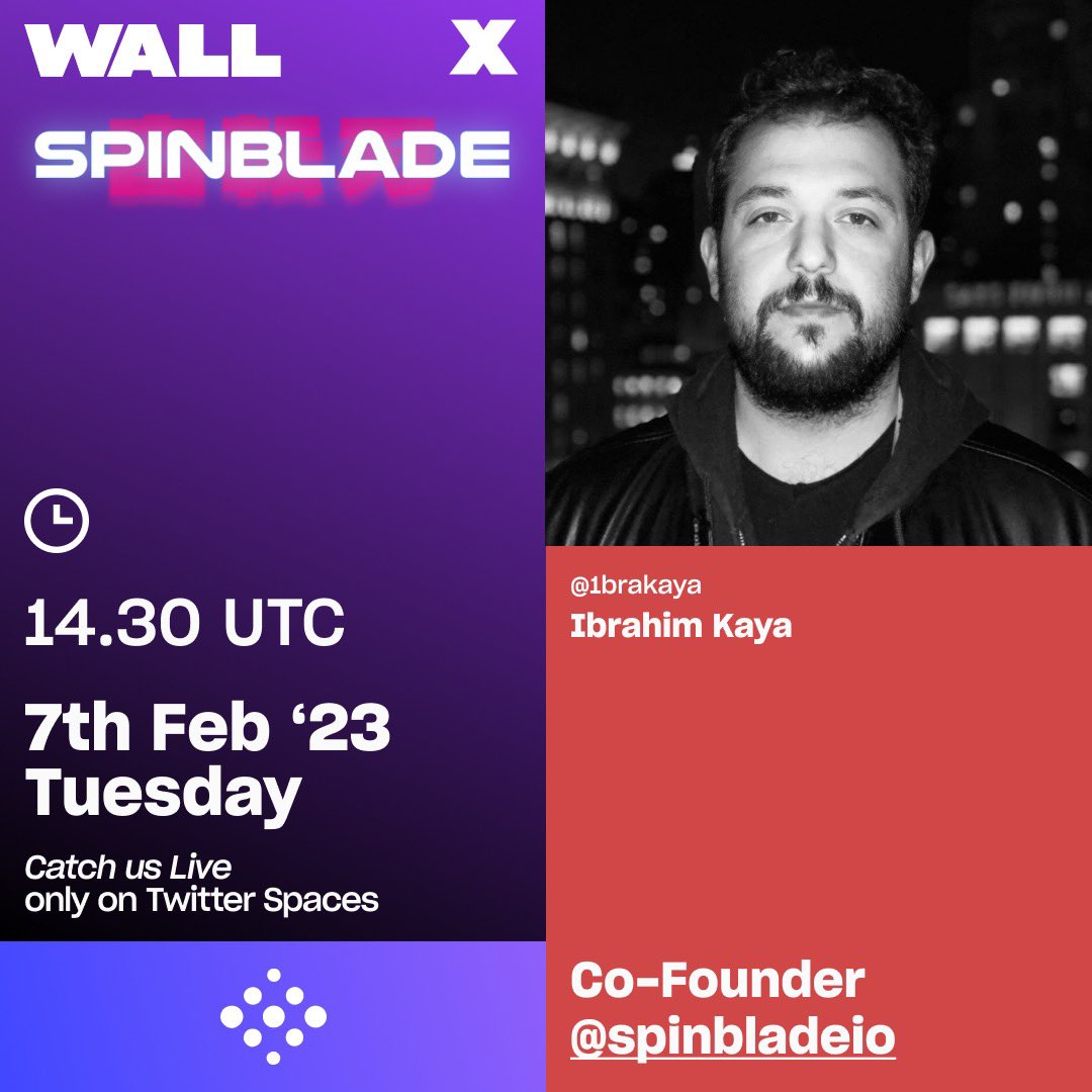 walldotapp's tweet photo. Catch our team at @walldotapp chat with the founder of @spinbladeio on the ‘Web3 Gaming Ecosystem’ in spaces 

Like, RT, Tune in 👇

https://t.co/ARyRXeLsfo https://t.co/DWfPLNZxIV