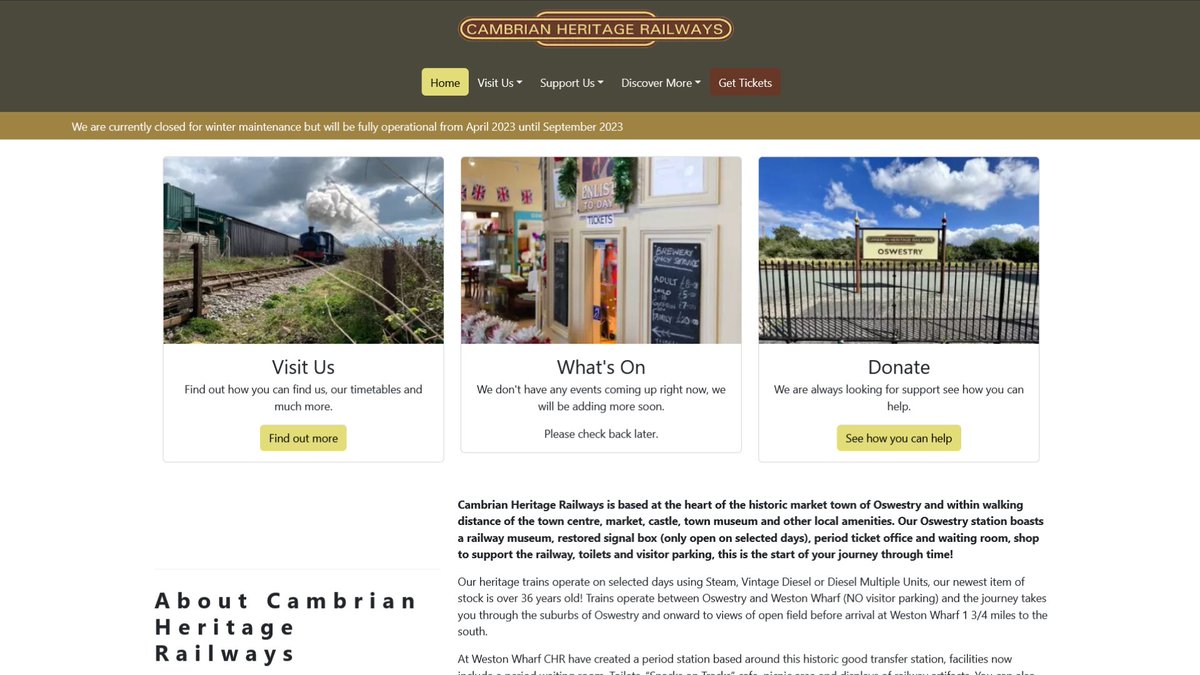 We have had the painters and decorators in and our website has had a facelift. 

Check it out cambrianrailways.com we hope that you like it.