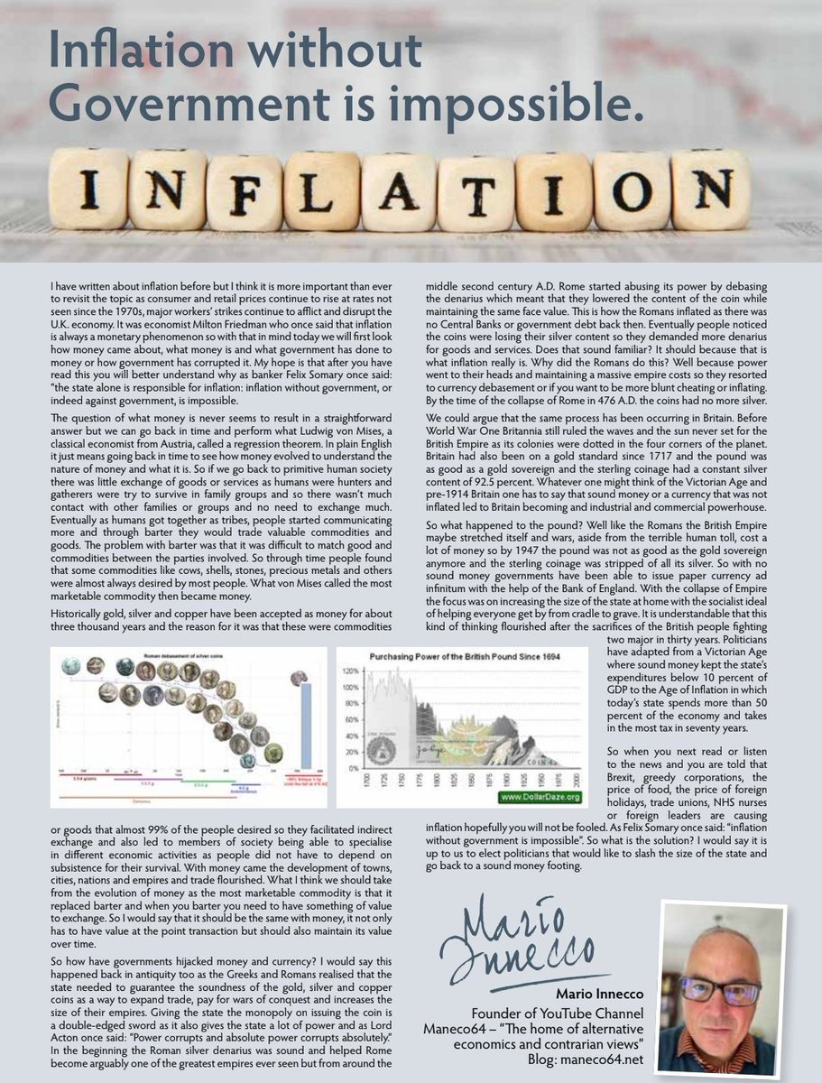 It's Blog Saturday! The third blog from Issue 83 covers inflation and the economy, and is written by the wonderful Mario Innecco. 

#inflation #economics #economy #finance #blog