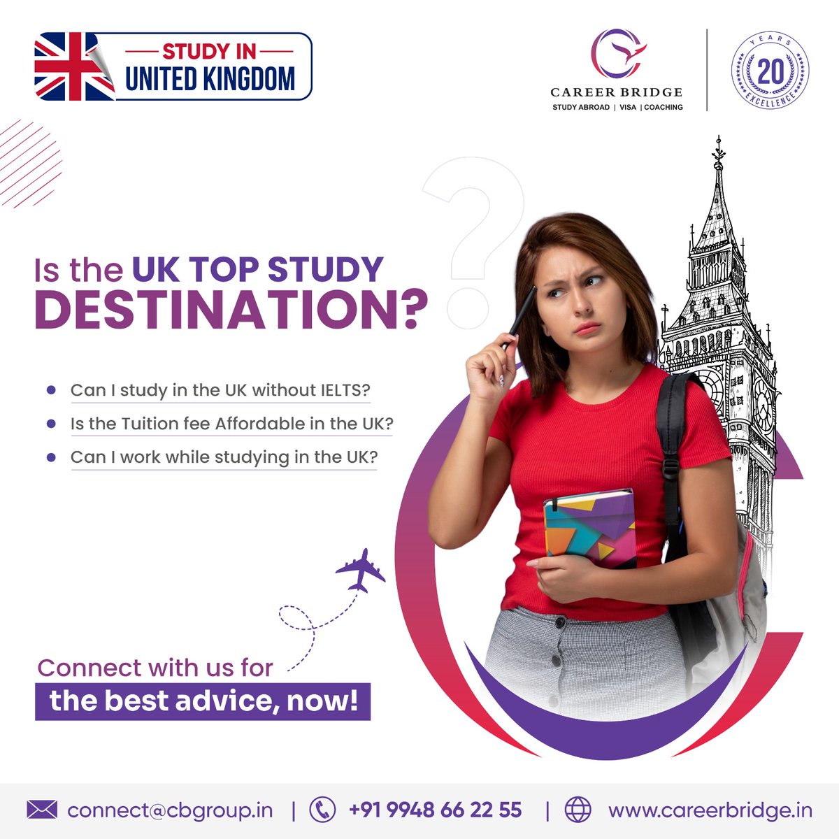 Connect with us for the best advice on Study a master's in the UK. Apply for September 2023 intake. 

#studyinUK2023 #MastersinUK #AbroadEducationConsultants #StudyAbroad #ApplyWithoutIELTS #PostStudyWorkPermit #september2023intakeinuk