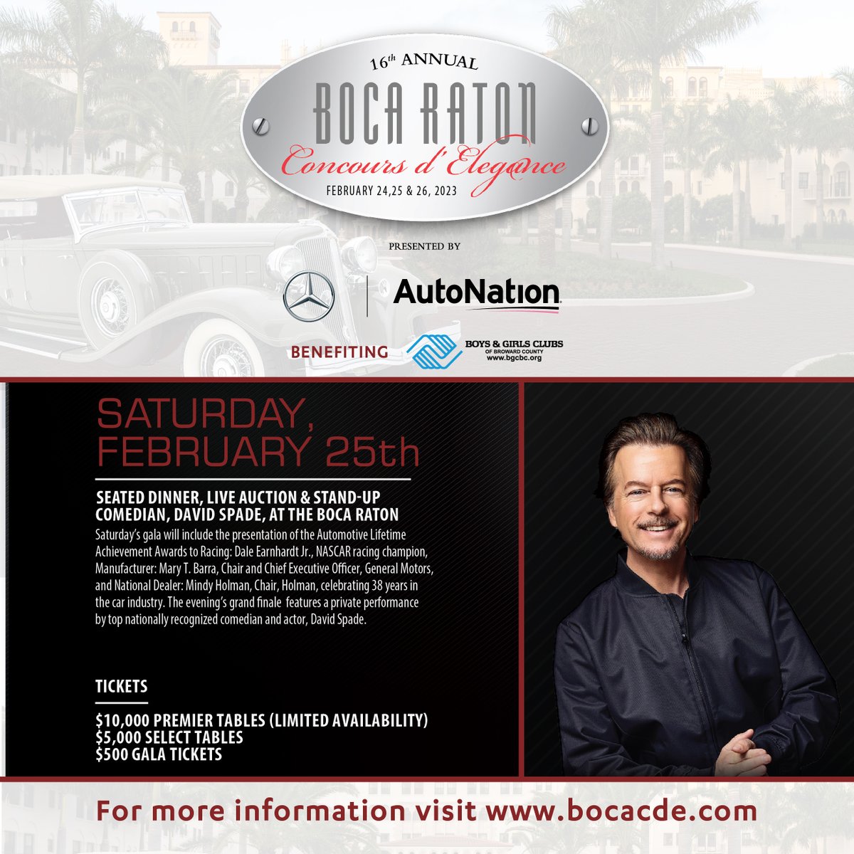 Join us at the spectacular 15th Annual Boca Raton Concours D' Elegance, Presented by Mercedes-Benz & Autonation Get your tickets here: tickets.bocaratonconcours.com/event/boca-rat…