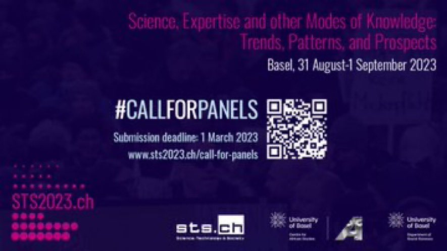 #STSCH2023

All relevant <a href="/STSCH_/">STS-CH (find us at STS-CH.bsky.social)</a> conference information including #cfp and #deadlines now available: sts2023.ch 

Supported by <a href="/SAGW_CH/">SAGW</a> &amp; organised in collaboration with <a href="/ZASBasel/">Centre for African Studies Basel ZASB</a> and <a href="/UniBaselSocSci/">Social Sciences | University of Basel</a>

Submit your panel proposal via 🔗sts2023.ch/call-for-panels by 1.3.23