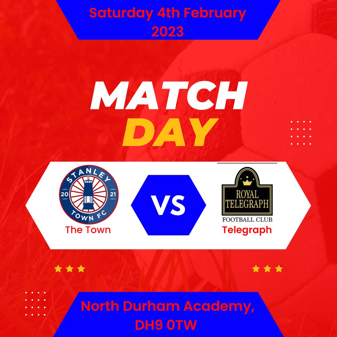 It’s matchday

We welcome Newton Aycliffe Telegraph back to NDA. The Telegraph ran out narrow winners in the Colin Waites quarter final just 3 weeks ago. 

Vs Telegraph 
⚽️ 2pm
📍NDA
🏆 League