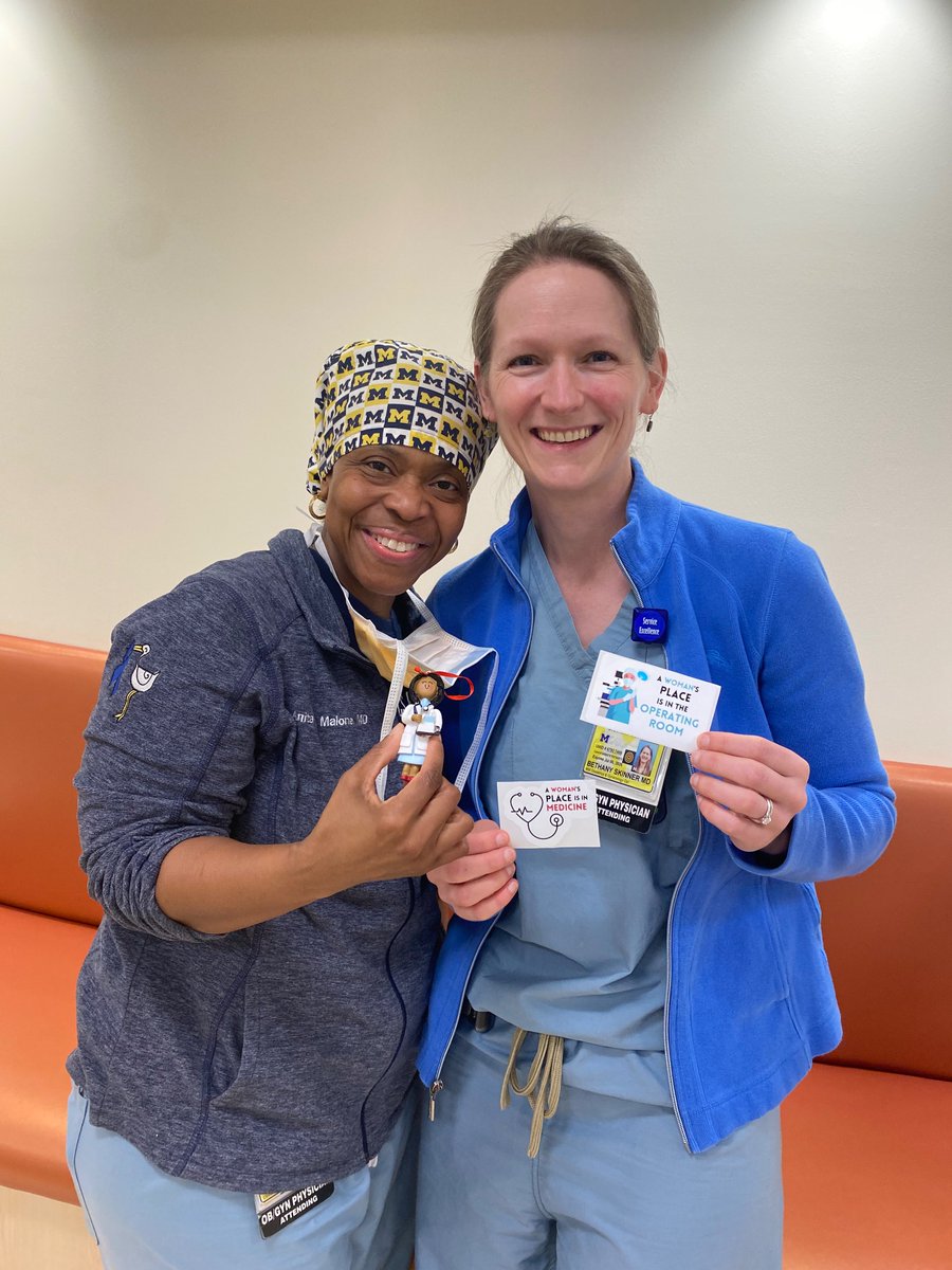 These two were SO adorably excited by the amazing National Women Physicians Day swag from @UMichMedAdmiss <a href="/AMWADoctors/">AMWA Doctors</a> <a href="/gill_sarena/">Sarena Gill</a> <a href="/UMichOBGYN_Res/">UMichOBGYN Residency</a>