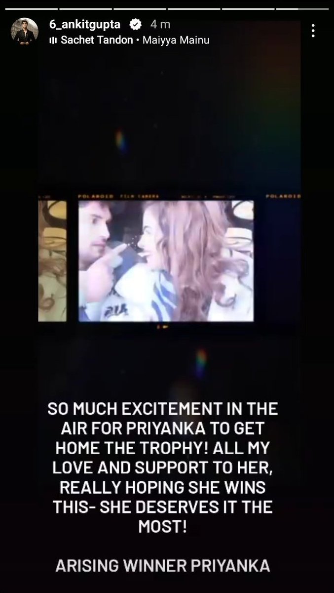 Priyanka_stan's tweet photo. Ankit this so sweet yaar !!
He has putten a story using our tagline also !! 

We know your love and support is always there for her ♡

ARISING WINNER PRIYANKA https://t.co/Xi2xcv6H1S